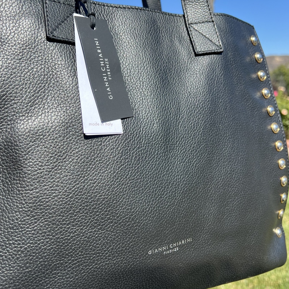 Gianni Chiarini Bag Borsa a Spalla Dorotea Black Leather Large Tote NWT w Flaw - Picture 4 of 8